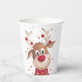 Kerst grappige rendieren rode versiering papieren bekers (Voorkant)
