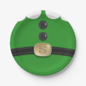 Kerst Green Elf Suit Monogram Papier Borden Papieren Bordje (Voorkant)