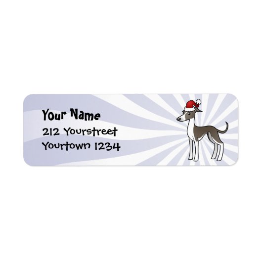 Kerst Greyhound/Whippet/Italiaans Greyhound Etiket (Voorkant)