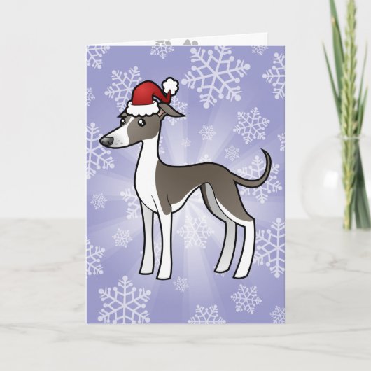 Kerst Greyhound/Whippet/Italiaans Greyhound Feestdagen Kaart (Voorkant)