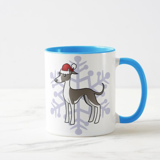 Kerst Greyhound/Whippet/Italiaanse Greyhound Mok (Rechts)