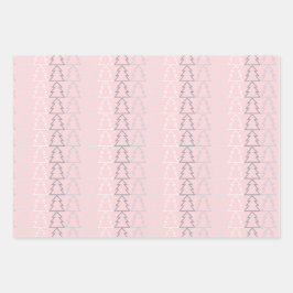 Kerst grijs wit roze zilver eenvoudige elegante oo inpakpapier vel