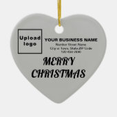 Kerst-grijze hartvorm keramisch ornament (Voorkant)