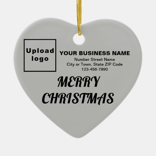 Kerst-grijze hartvorm keramisch ornament (Voorkant)