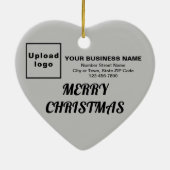 Kerst-grijze hartvorm keramisch ornament (Achterkant)