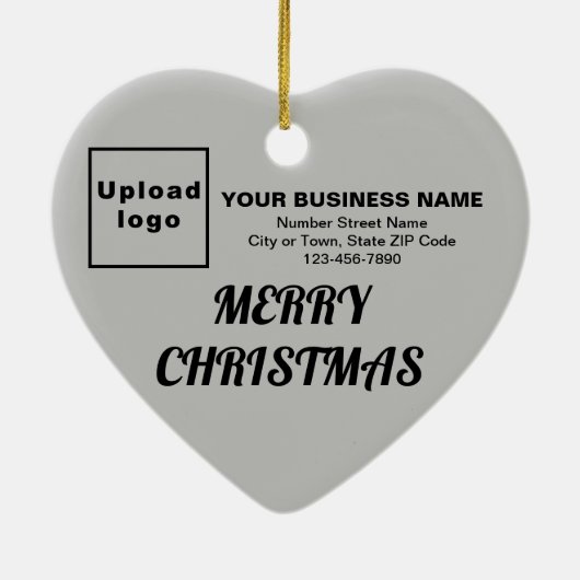 Kerst-grijze hartvorm keramisch ornament (Achterkant)
