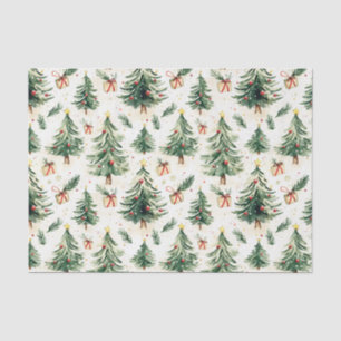 Kerst grillige pijnbomen patroon tissuepapier