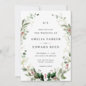 Kerst groen bruiloft kaart (Voorkant)