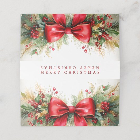 Kerst groen en boog gewoonte (Buitenkant ongevouwen)