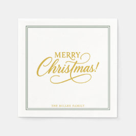Kerst Groen en goud, elegant Servet