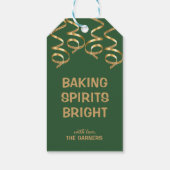 Kerst Groen Goud Bakken Spirits Cadeaulabel (Achterkant)