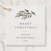 Kerst groen minimale typografie wit cadeau bedankjes labels (Voorkant)