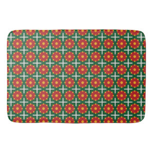 Kerst Groen rood en geel Patroon Badmat
