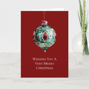 Kerst Groen Rood Ornament Kaart