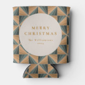 Kerst Groene Art Deco Aangepaste Vakantie Blikjeskoeler (Voorkant)