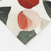 Kerst groene rode bessen fleece deken (Hoek)