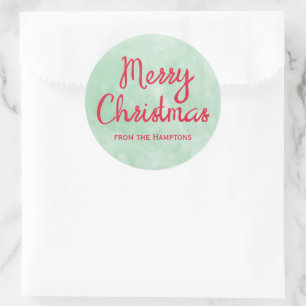 Kerst Groene Rode Waterverf Bakken Gift Keuken Ronde Sticker