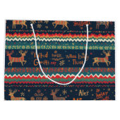 Kerst Groetjes patroon Design Groot Cadeauzakje (Achterkant)