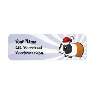 Kerst-Guinea Varkens (glad haar) Etiket