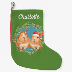 Kerst Guinee Pigs Gepersonaliseerde Santa Reindeer Kleine Kerstsok