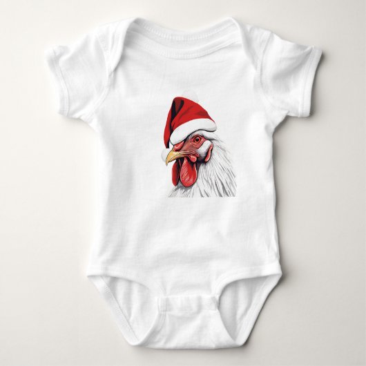 Kerst Haan, Vakantie Haan, Santa Chicken Romper (Voorkant)