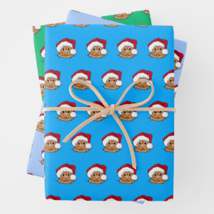 Kerst Hamster Wrapping Paper Set van 3 vellen