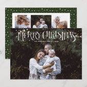 Kerst hand belettering op de bovenste familie foto aankondiging (Voorkant / Achterkant)