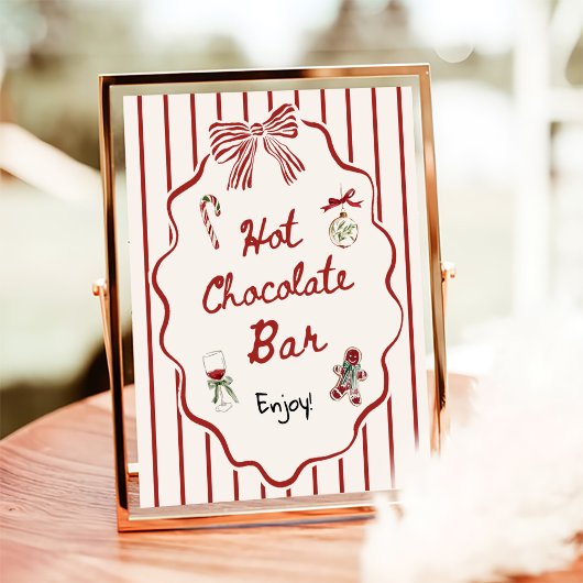 Kerst Hand Getekende Warme Chocolade Bar Poster