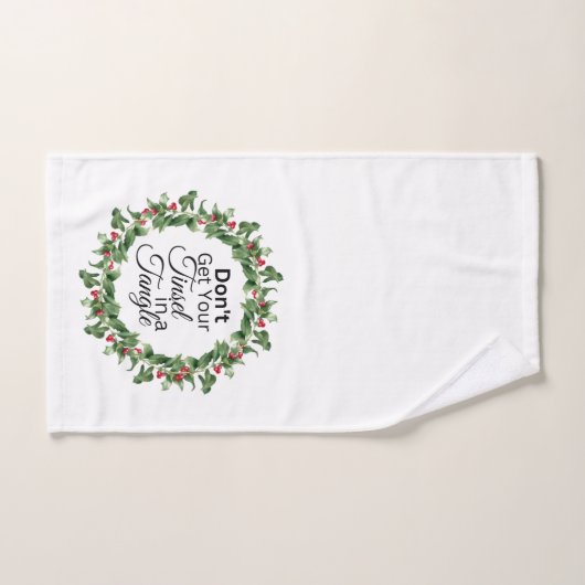 Kerst handdoek - Tinsel Tangle krans (Handdoek)