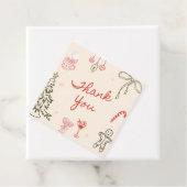 Kerst Handgetekende Bruidsdouche  Bedankjes Labels (In situ)