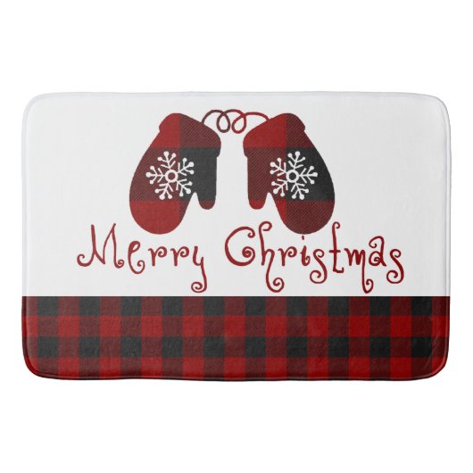 Kerst handschoenen met Kerstmis Badmat (Voorkant)