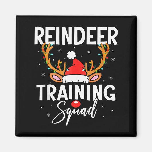 Kerst hardloopteam grappig rendier training squad magneet (Voorkant)