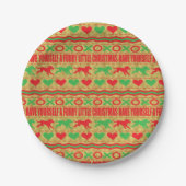 Kerst harige kleine kerst papieren bordje (Voorkant)