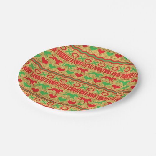 Kerst harige kleine kerst papieren bordje (Gekanteld)