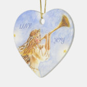 Kerst Hart Ornament Engel Waterverf (Links)