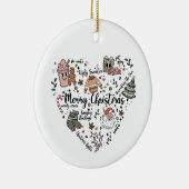 Kerst Hart Ornament, Vrolijk Kerst Ornament (Rechts)