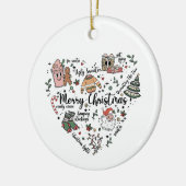 Kerst Hart Ornament, Vrolijk Kerst Ornament (Links)