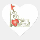 Kerst Hart Sticker (Voorkant)