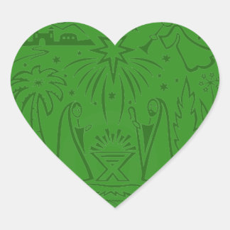 Kerst hart sticker