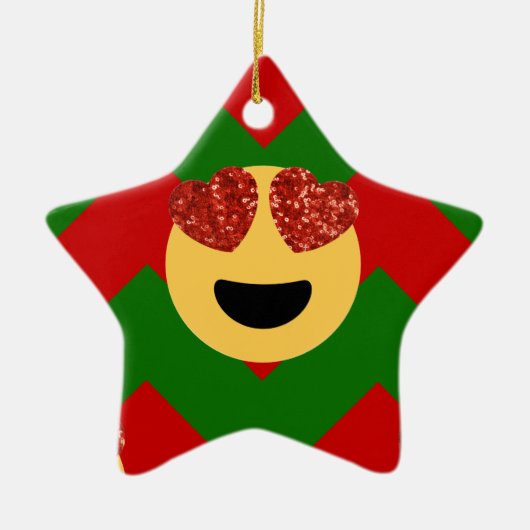 kerst hartoog emoji keramisch ornament (Voorkant)