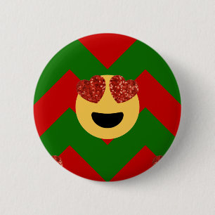 kerst hartoog emoji ronde button 5,7 cm