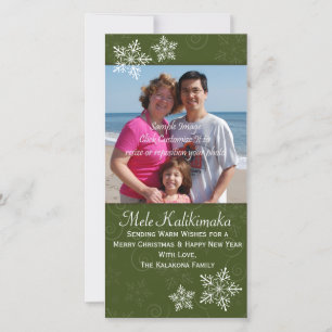 Kerst Hawaiian Hibiscus Snowflake Foto Kaart