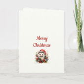 Kerst Hedgehog Personaliseer Naam & Groet Feestdagen Kaart (Achterkant)