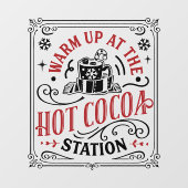 Kerst heet cacao station woord kunst raamsticker (Vel)