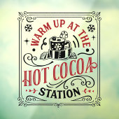 Kerst heet cacao station woord kunst raamsticker (Vel 3)