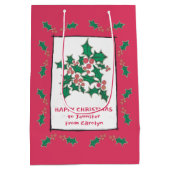 Kerst, heilig en bessen, gepersonaliseerd medium cadeauzakje (Achterkant)