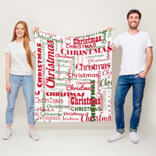 Kerst herhaal Naam Pattern Red Green White Fleece Deken