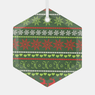 Kerst Herhalend Patroon Glas Ornament