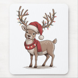 Kerst hert dier rendier kerstman hoed Kerstmis  Muismat