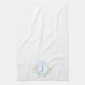 Kerst hert kam monogram met naam theedoek (Verticaal)